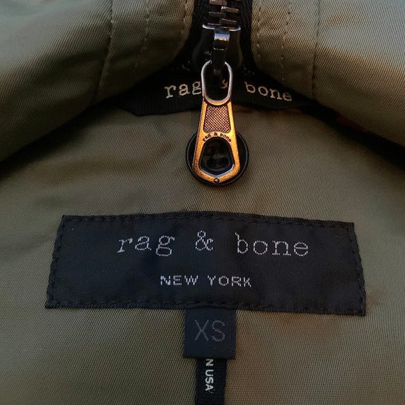 Rag & Bone aviator hooded manteau parka with removable quilted coat liner - Picture 4 of 16